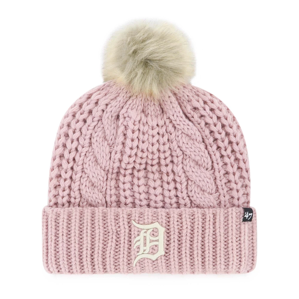 Women's '47 Pink Detroit Tigers Meeko Dusty Rose Cuffed Knit Hat with Pom