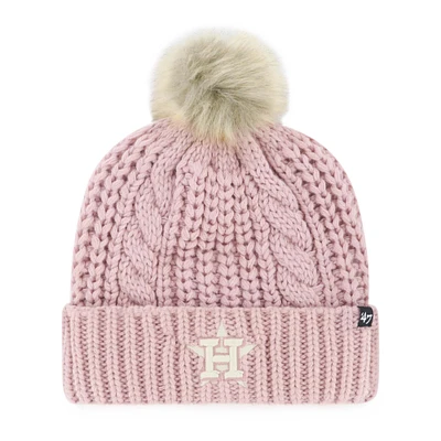 Women's '47 Dusty Rose Houston Astros Meeko Cuffed Knit Hat with Pom