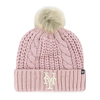 Women's '47 Pink New York Mets Meeko Dusty Rose Cuffed Knit Hat with Pom