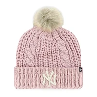 Women's '47 Pink New York Yankees Meeko Dusty Rose Cuffed Knit Hat with Pom