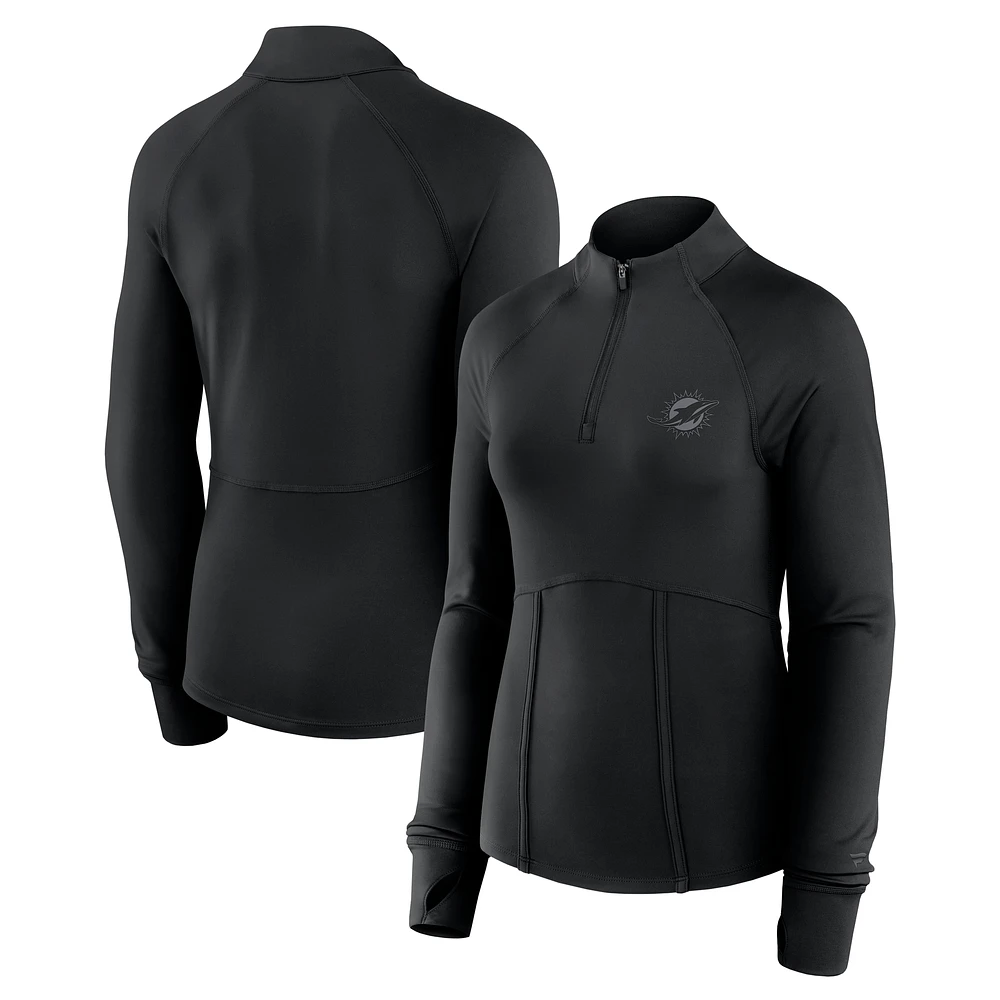 Women's Fanatics  Black Miami Dolphins Elements Quarter-Zip Jacket