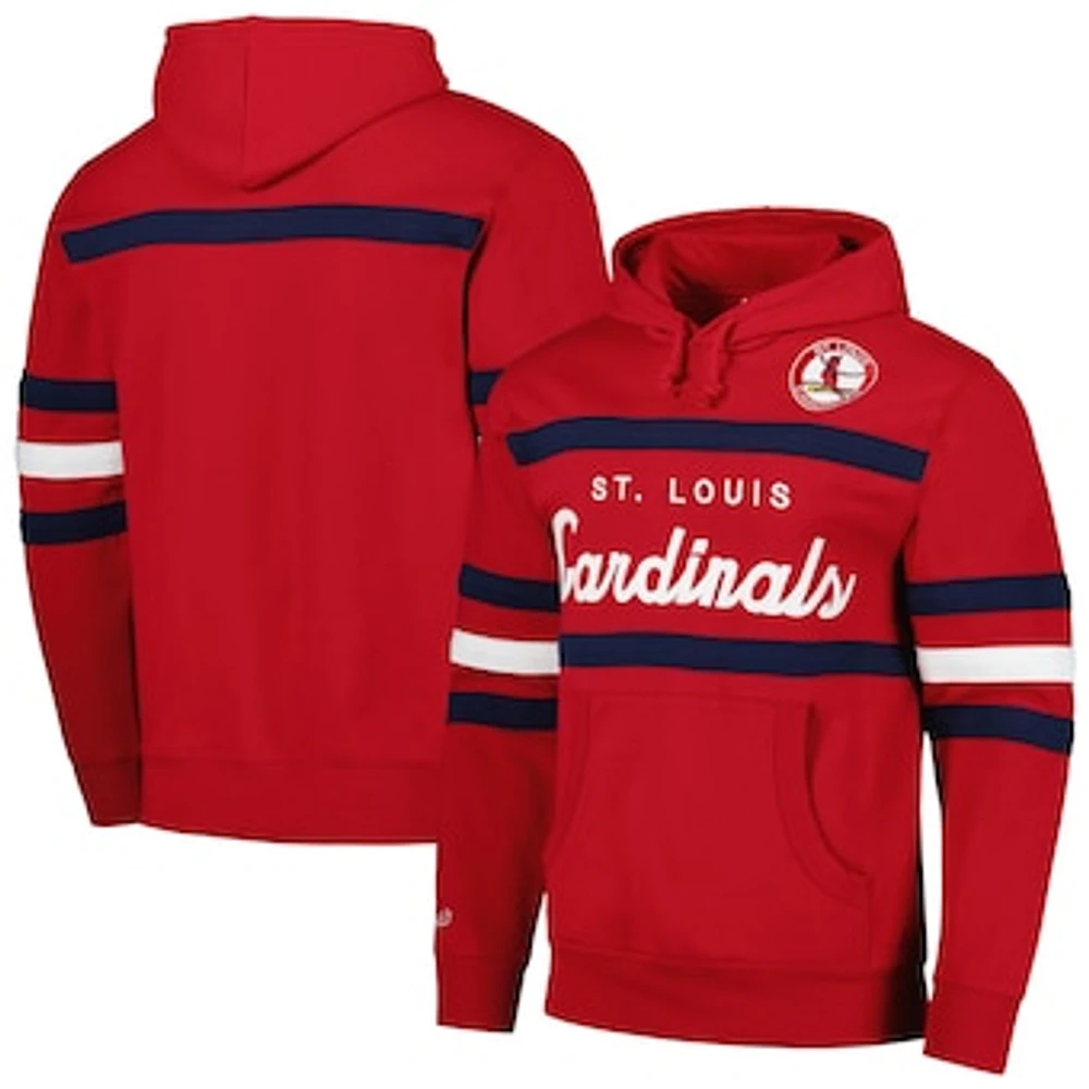 Men's Mitchell & Ness Red St. Louis Cardinals Head Coach Pullover Hoodie