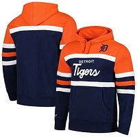 Men's Mitchell & Ness Navy/Orange Detroit Tigers Head Coach Pullover Hoodie