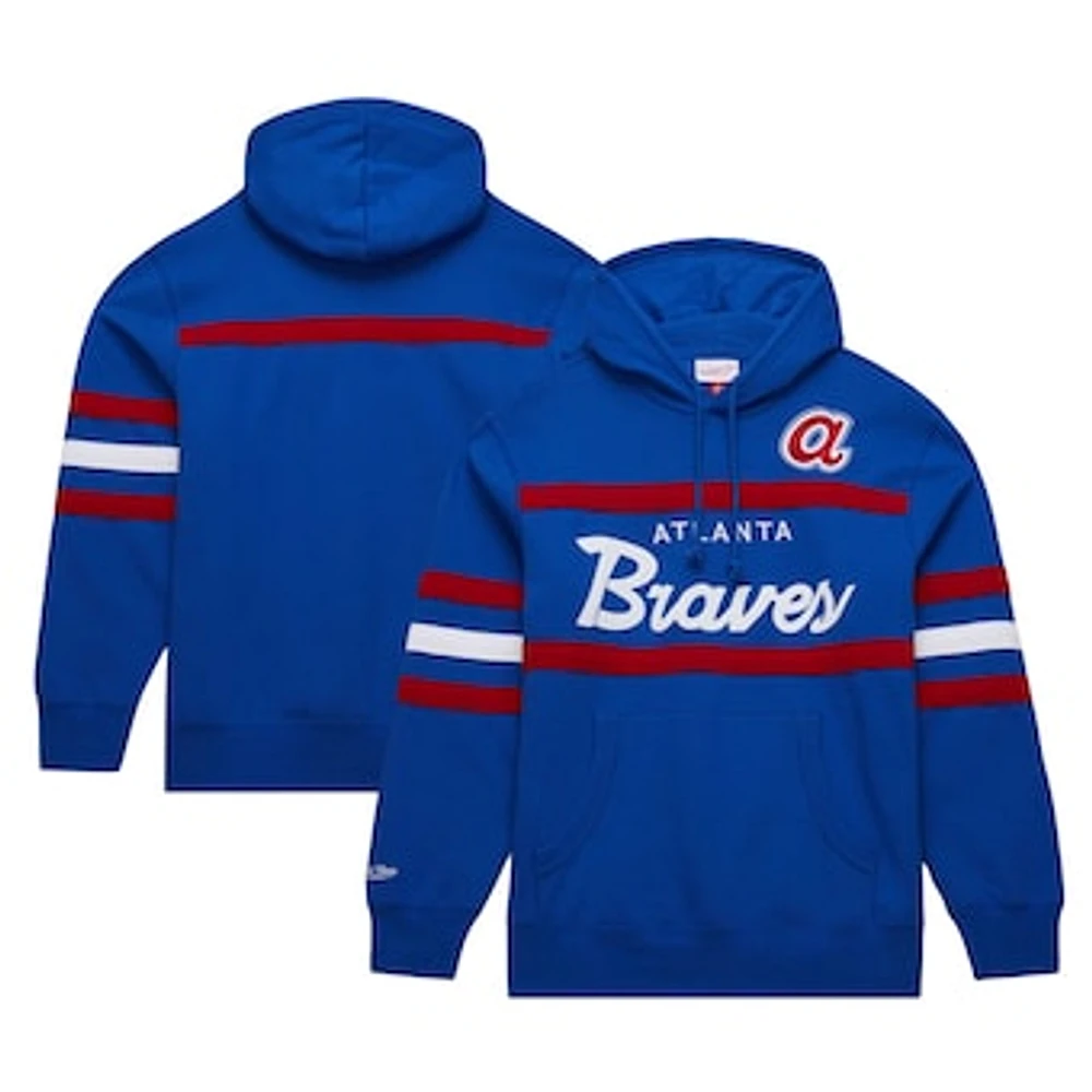 Men's Mitchell & Ness Royal Atlanta Braves Head Coach Pullover Hoodie