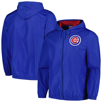 Men's Mitchell & Ness Royal Chicago Cubs Cooperstown Collection Vintage Logo Full-Zip Hoodie Windbreaker Jacket