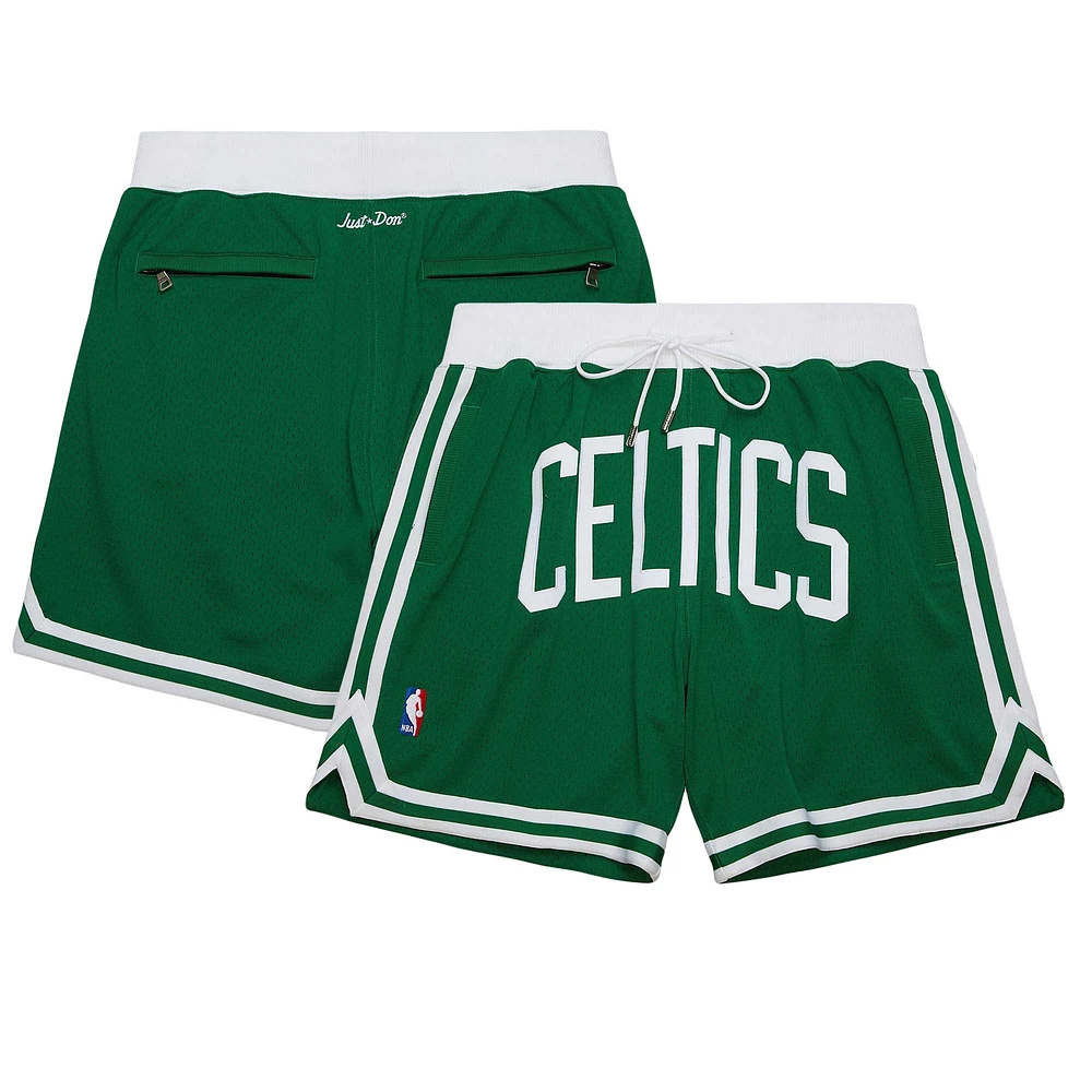 Men's Mitchell & Ness Kelly Green Boston Celtics  Authentic NBA x Just Don Mesh Shorts