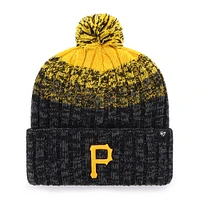 Youth '47 Black Pittsburgh Pirates Cascade Cuffed Knit Hat with Pom