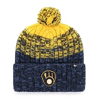 Youth '47 Navy Milwaukee Brewers Cascade Cuffed Knit Hat with Pom