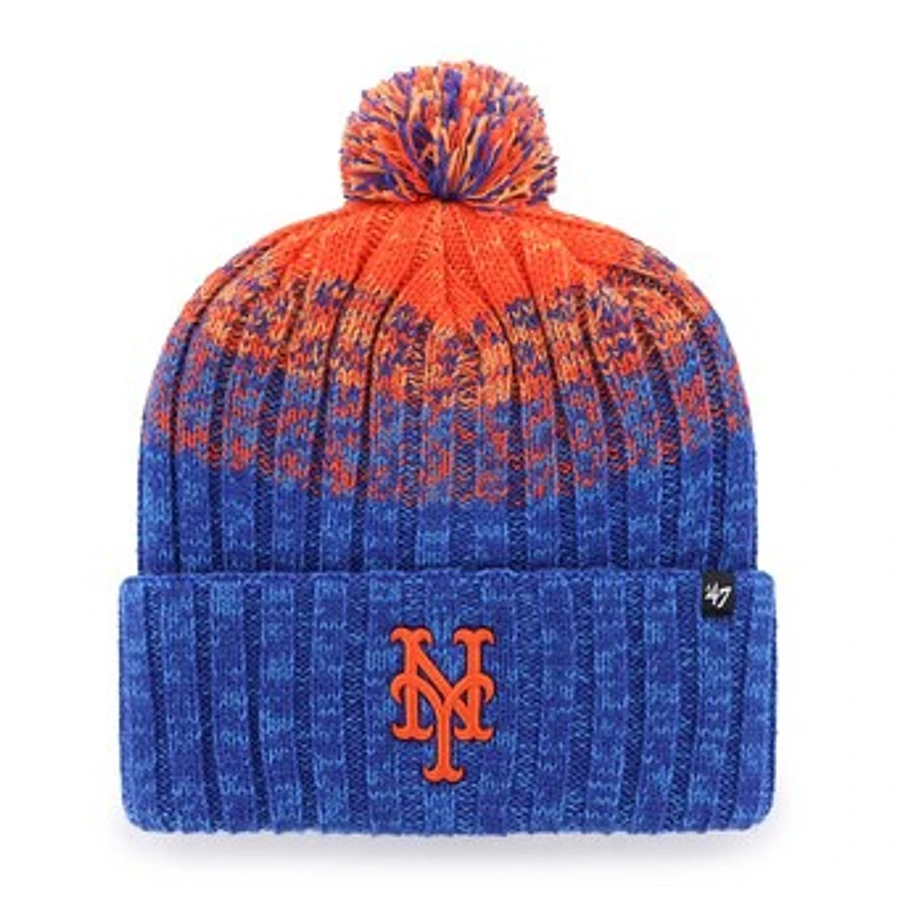 Youth '47 Royal New York Mets Cascade Cuffed Knit Hat with Pom