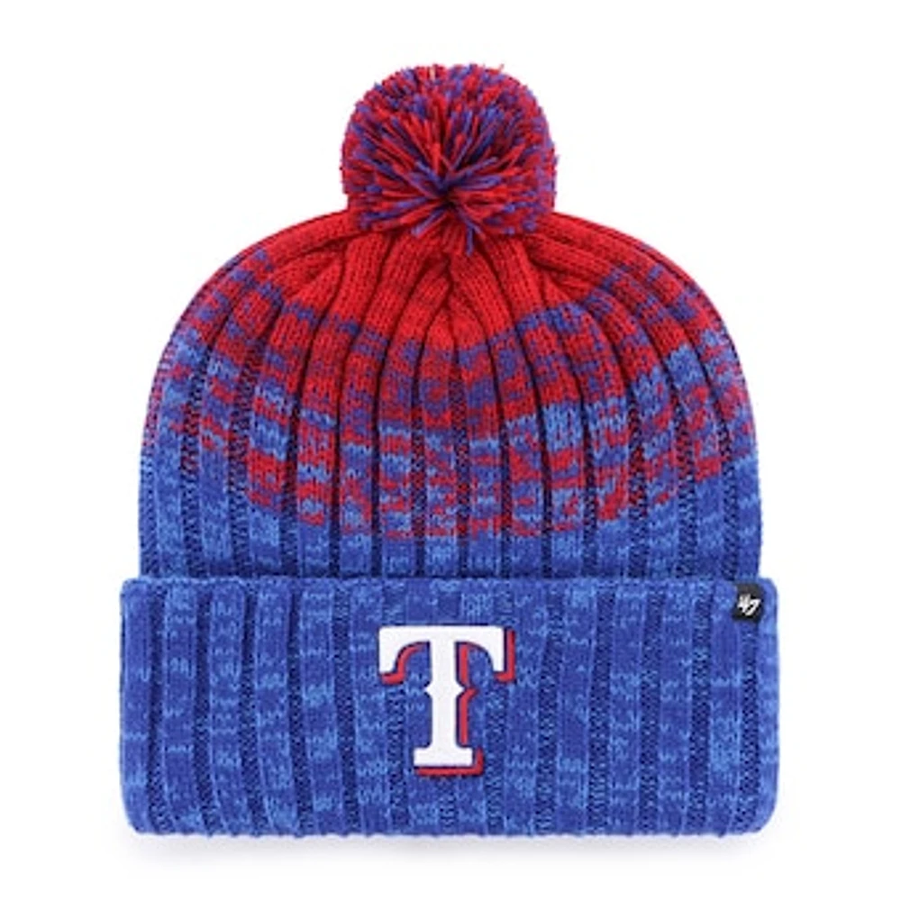 Youth '47 Royal Texas Rangers Cascade Cuffed Knit Hat with Pom