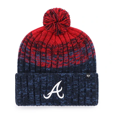 Youth '47 Navy Atlanta Braves Cascade Cuffed Knit Hat with Pom