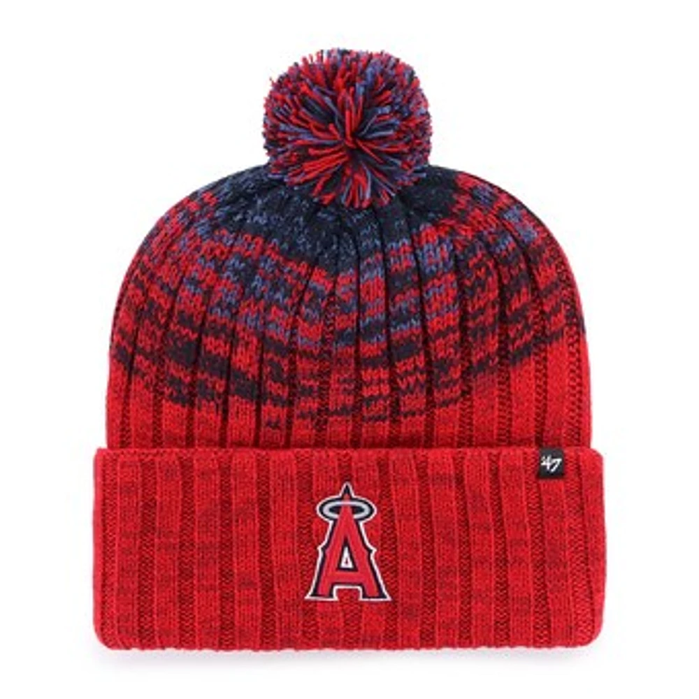 Youth '47 Red Los Angeles Angels Cascade Cuffed Knit Hat with Pom