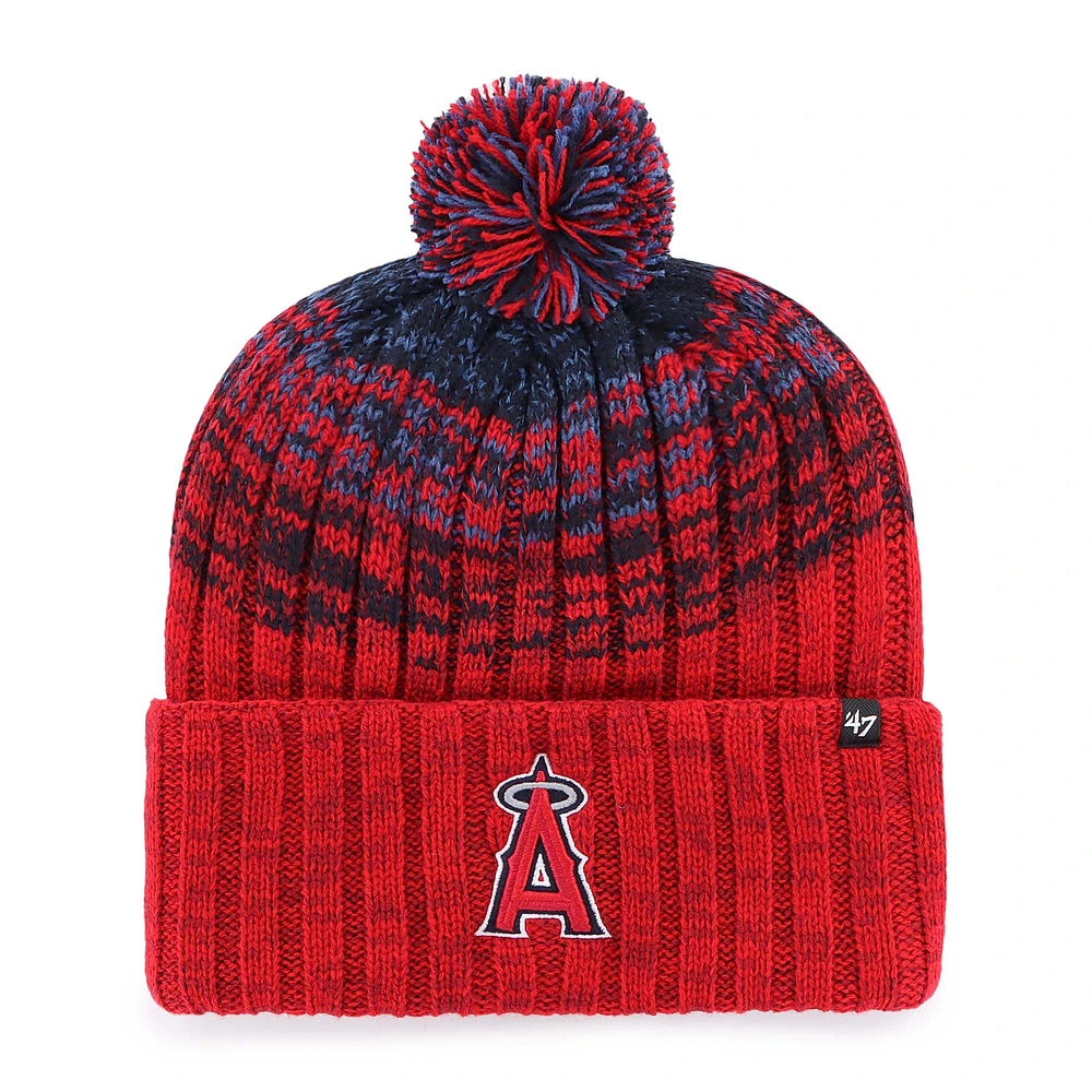 Youth '47 Red Los Angeles Angels Cascade Cuffed Knit Hat with Pom