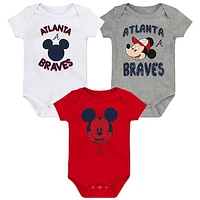 Infant Atlanta Braves Three-Pack Winning Team Bodysuit Set