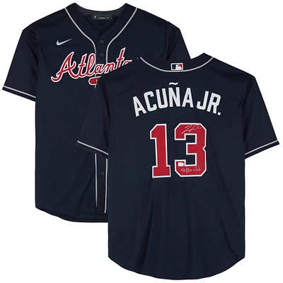 Ronald Acuña Jr. Atlanta Braves Autographed Navy Nike Replica Jersey with "40/70 Club" Inscription