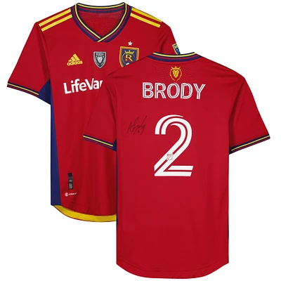 Andrew Brody Real Salt Lake Autographed Match-Used #2 Red Jersey from the 2023 MLS Season