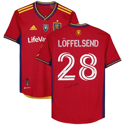 Jasper Löffelsend Real Salt Lake Autographed Match-Used #28 Red Jersey from the 2023 MLS Season