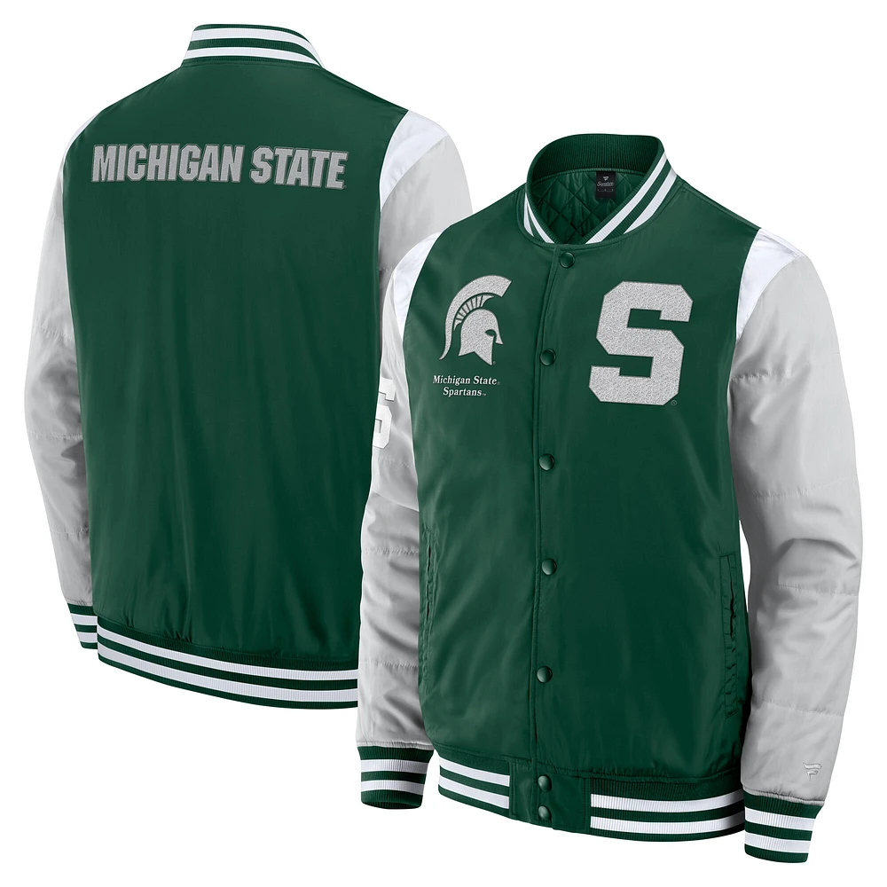 Men's Fanatics  Green Michigan State Spartans Elements Elite Full-Snap Jacket