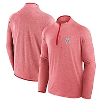 Men's Fanatics Red Wisconsin Badgers Mock Neck Half-Zip Pullover Jacket