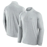 Men's Fanatics Gray Arkansas Razorbacks Mock Neck Half-Zip Pullover Jacket