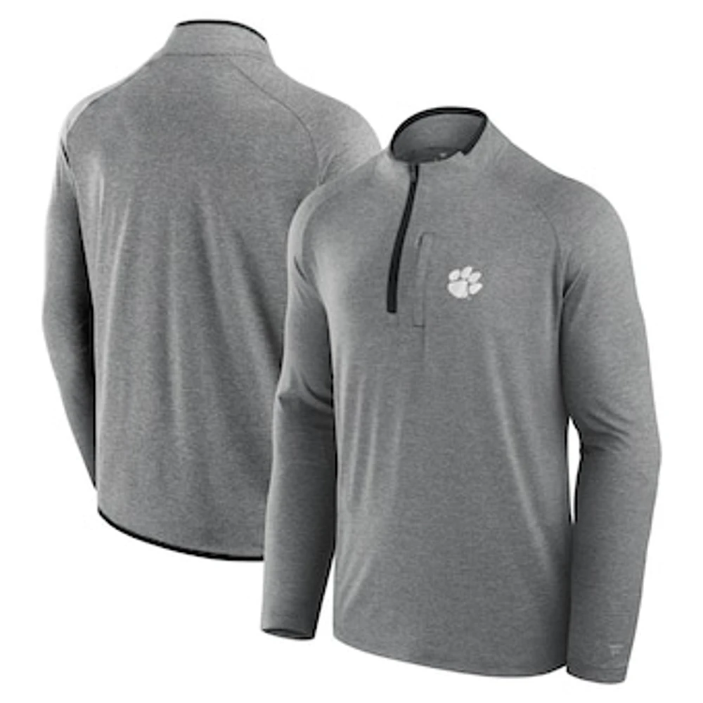 Men's Fanatics Black Clemson Tigers Mock Neck Half-Zip Pullover Jacket