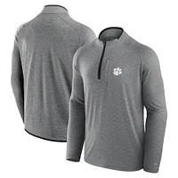 Men's Fanatics Black Clemson Tigers Mock Neck Half-Zip Pullover Jacket