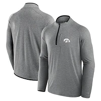 Men's Fanatics Black Iowa Hawkeyes Mock Neck Half-Zip Pullover Jacket