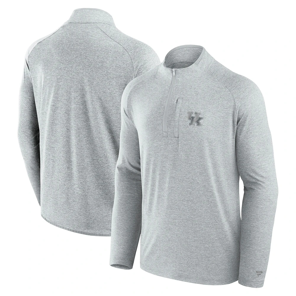 Men's Fanatics Gray Kentucky Wildcats Mock Neck Half-Zip Pullover Jacket