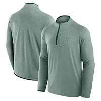 Men's Fanatics Green Michigan State Spartans Mock Neck Half-Zip Pullover Jacket