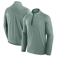 Men's Fanatics Green Michigan State Spartans Mock Neck Half-Zip Pullover Jacket