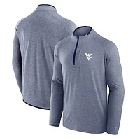 Men's Fanatics Navy West Virginia Mountaineers Mock Neck Half-Zip Pullover Jacket