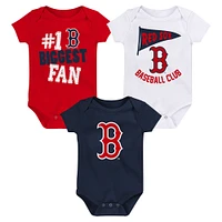 Infant Fanatics Boston Red Sox Fan Pennant 3-Pack Bodysuit Set