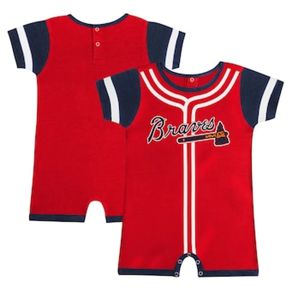 Infant Fanatics Red Atlanta Braves Fast Pitch Romper