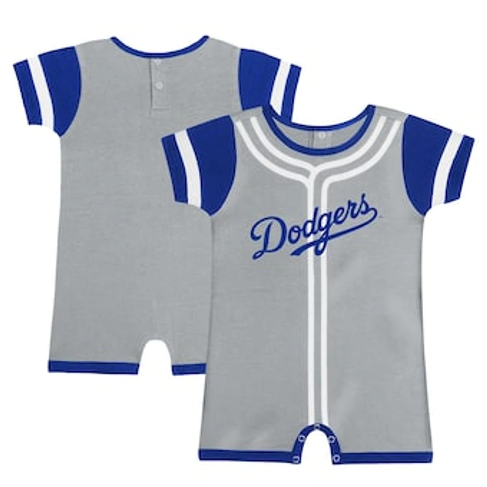 Infant Fanatics Gray Los Angeles Dodgers Fast Pitch Romper