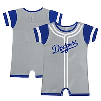 Infant Fanatics Gray Los Angeles Dodgers Fast Pitch Romper