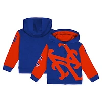 Infant Fanatics Royal New York Mets Post Card Full-Zip Hoodie Jacket