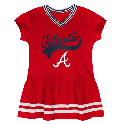 Girls Preschool Red Atlanta Braves Sweet Catcher V-Neck Dress