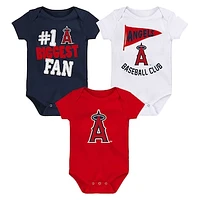 Newborn & Infant Los Angeles Angels 3-Pack Fan Pennant Bodysuit Set