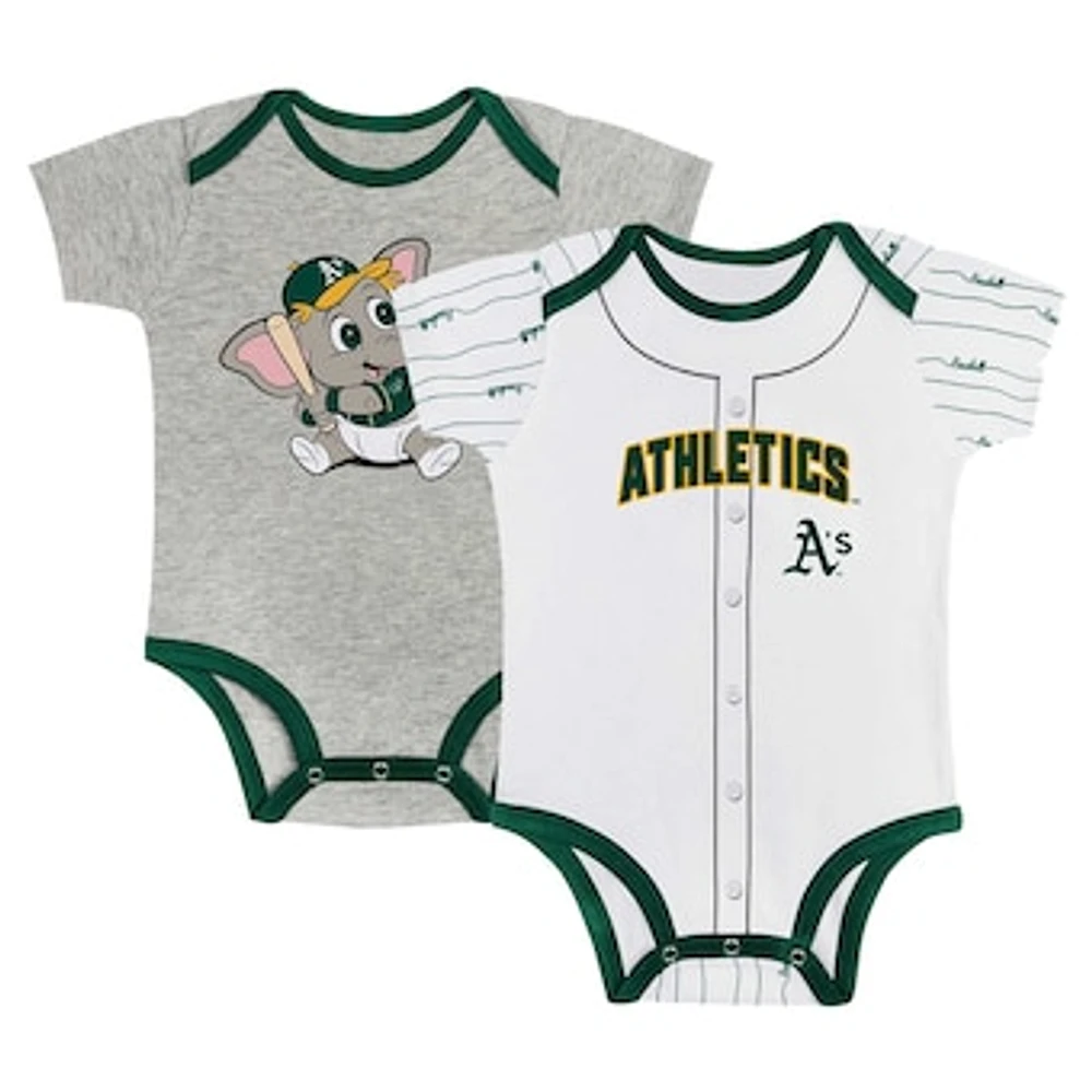 Newborn & Infant Gray/White Athletics Two-Pack Play Ball Bodysuit Set