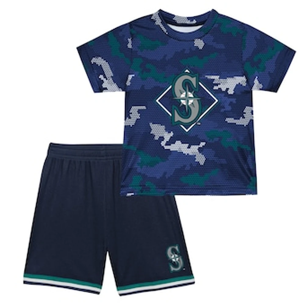 Toddler Fanatics Navy Seattle Mariners Field Ball T-Shirt & Shorts Set