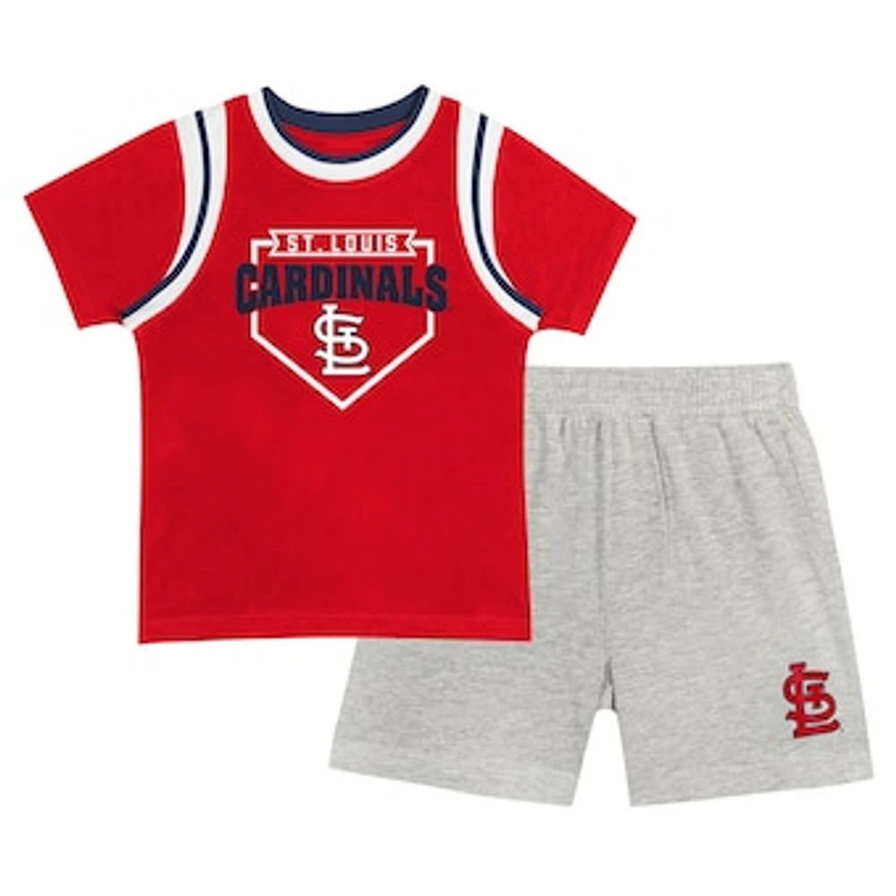 Toddler Fanatics Red/Gray St. Louis Cardinals Bases Loaded T-Shirt & Shorts Set