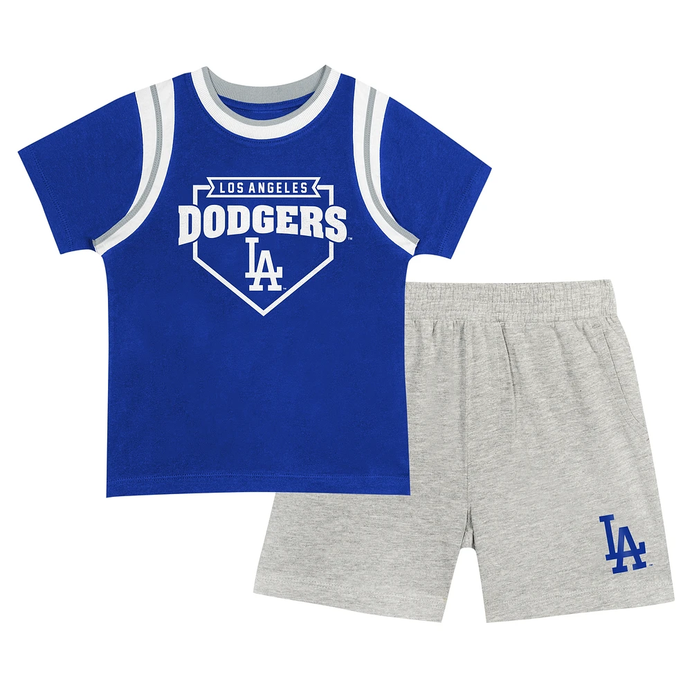 Toddler Fanatics Royal/Gray Los Angeles Dodgers Bases Loaded T-Shirt & Shorts Set