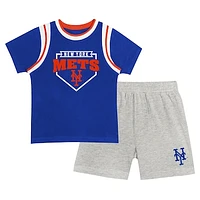 Toddler Fanatics Royal/Gray New York Mets Bases Loaded T-Shirt & Shorts Set