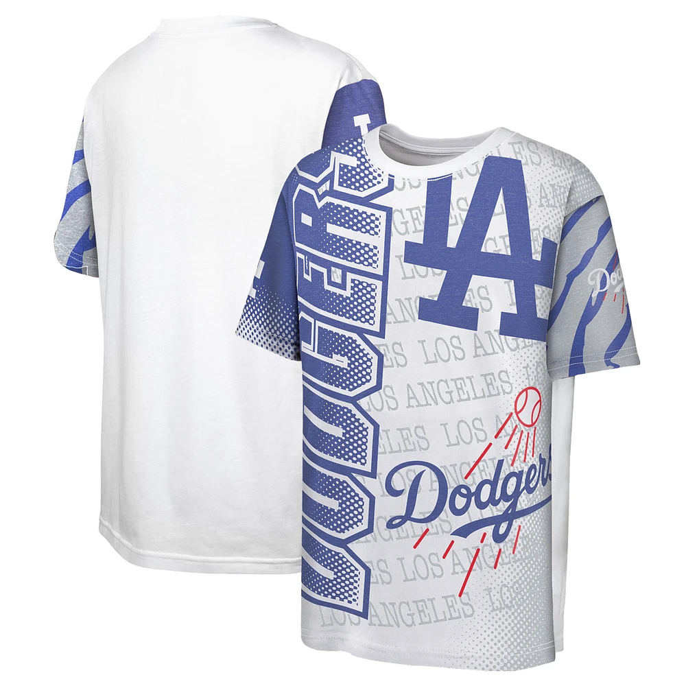 Youth White Los Angeles Dodgers Impact Hit Bold T-Shirt