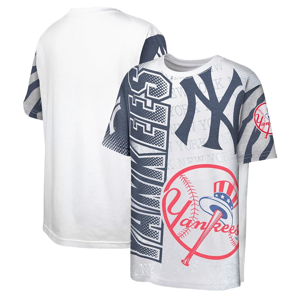 Youth White New York Yankees Impact Hit Bold T-Shirt