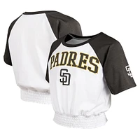 Youth White San Diego Padres On Base Fashion Raglan T-Shirt