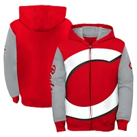 Youth Fanatics Red/Gray Cincinnati Reds Postcard Full-Zip Hoodie Jacket