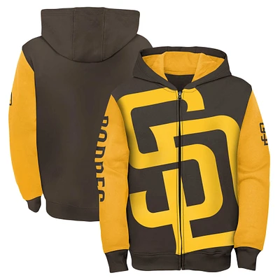 Youth Fanatics Brown/Gold San Diego Padres Postcard Full-Zip Hoodie Jacket