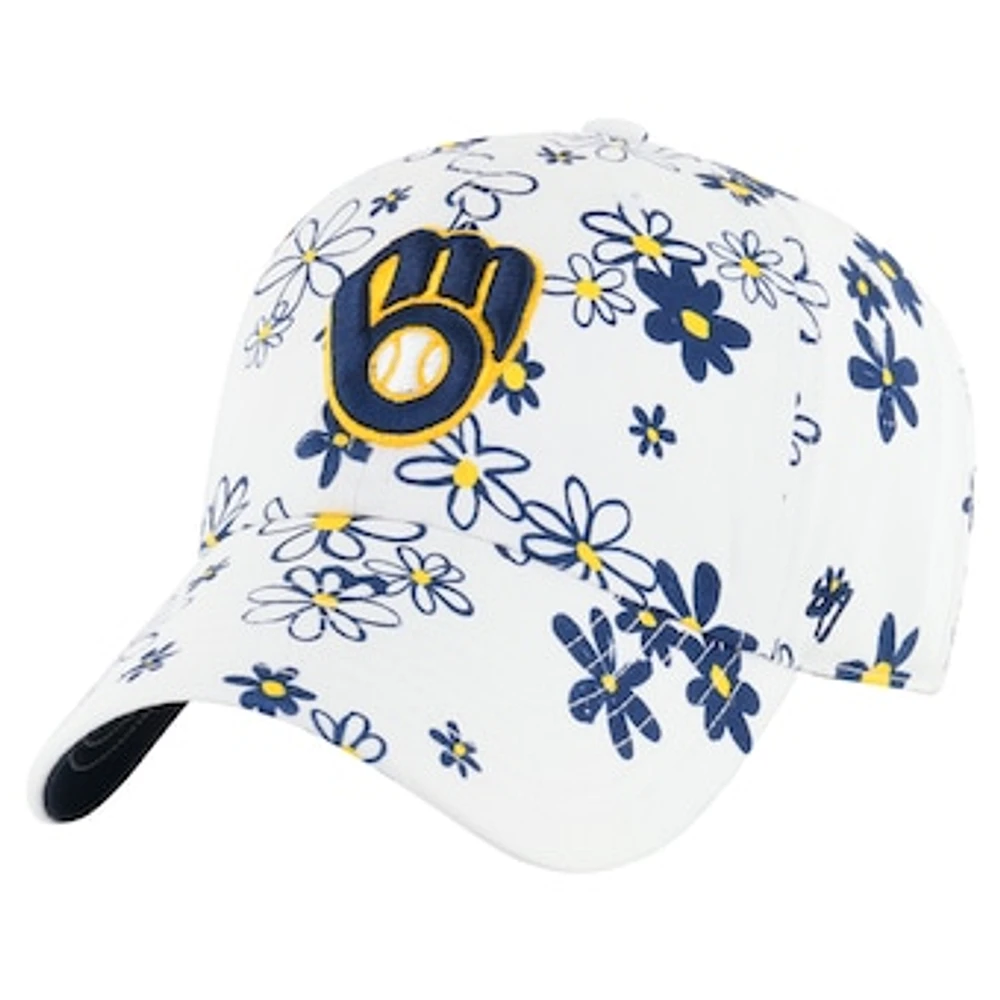 Girls Youth '47 White Milwaukee Brewers Daisy Delight Clean Up Adjustable Hat