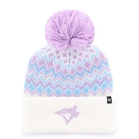 Girls Youth '47 White Toronto Blue Jays Elsa Cuffed Knit Hat with Pom